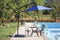 Festival Depot Outdoor Patio Umbrella Offset Cantilever Hanging Sun Umbrella with Hand Crank and Water Base/Stand for Pool Porch Deck Market Lawn
