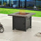 Festival Depot Outdoor Propane Fire Pit Table Gas Fire Auto-Ignition 50,000 BTU Fire Pit with Metal Top Cover Lava Rock for Patio Courtyard Balcony CSA Certification, Bronze
