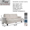 Festival Depot 1 Piece Indoor Modern Fabric Furniture Rivet Edge Armrest 3-Seat Sofa Couch for Living Room Bedroom with Comfortable Seat, 74.8" x 31.5" x 30.7"