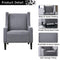 Festival Depot 1 Piece Indoor Modern Fabric Furniture Accent Arm Chair Single Sofa for Living Room Bedroom with Wingback and Deep Seat, 28.7" x 18.9" x 30.7", Grey