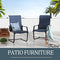 Festival Depot Outdoor Dining Chairs Set of Patio Armchairs with Textilene Fabric and High Back All Weather Metal Furniture for Backyard Deck Garden