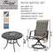 Festival Depot 5 Pieces Patio Dining Conversation Set, 4 Swivel Bistro Armrest Chair & 1 Round Metal Table with 2.04" Umbrella Hole for Deck Poolside Porch Backyard