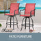 Festival Depot 4pcs Bar Bistro Patio Dining Chairs Textilene High Stools 360° Swivel Chairs with Curved Armrest and Metal Frame Outdoor Furniture for Lawn Garden Pool All-Weather(Red)