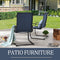 Festival Depot Outdoor Dining Chairs Set of Patio Armchairs with Textilene Fabric and High Back All Weather Metal Furniture for Backyard Deck Garden