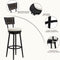 Sports Festival 17.7- Inch Backless Bar Stool Chair with Round Seat, Metal Frame and Foot Pedals for Patio and Outdoor Bar Seating, Black