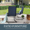 Festival Depot Outdoor Dining Chairs Set of Patio Armchairs with Textilene Fabric and High Back All Weather Metal Furniture for Backyard Deck Garden