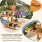 Festival Depot 3-Tier Outdoor Wooden Plant Stand Flower Pot Holder Shelf Indoor Plant Display Rack for Patio Deck Lawn