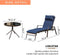 Festival Depot 3 Pieces Outdoor Patio Chaise Lounge Adjustable Back Chairs Set of 2 Chairs and 1 Bistro Table for Lawn Garden Balcony Pool Backyard with Removable Detachable Cushions