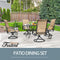 Festival Depot 5 Pieces Patio Dining Conversation Set, 4 Swivel Bistro Armrest Chair & 1 Round Metal Table with 2.04" Umbrella Hole for Deck Poolside Porch Backyard
