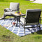 Festival Depot 3-Piece Patio Bistro Set Metal Dining Chairs with Thick Cushions and Ceramic Top Side Table All Weather Outdoor Furniture, Gray