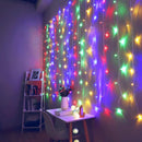 4 Set of Christmas Decorations Lights-300 LED Net Lights--30 LED Mini Wooden House String Lights-80 LED Snowflake Fairy Lights-260 LED Curtain Lights