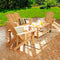 Charming 4 Piece Wooden Adirondack Patio Set with Loveseat and Coffee Table