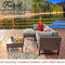 Festival Depot Metal Outdoor Side Coffee Table Patio Bistro Square Dining Table with Steel Legs (23.6"x 23.6"x 13.3"H)
