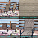 Festival Depot Outdoor Dining Chairs Set of Patio Armchairs with Textilene Fabric and High Back All Weather Metal Furniture for Backyard Deck Garden