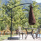 Festival Depot Outdoor Patio Umbrella Offset Cantilever Hanging Sun Umbrella with Hand Crank and Water Base/Stand for Pool Porch Deck Market Lawn