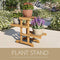 Festival Depot 3-Tier Outdoor Wooden Plant Stand Flower Pot Holder Shelf Indoor Plant Display Rack for Patio Deck Lawn