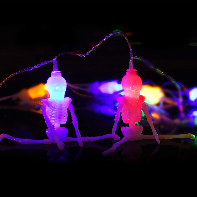 4 Set Halloween Decorative Light-20 LED Skeletons Lights-20 LED 10 Ft Eyeball Lights-70 LED 23Ft Purple Bat-20 Inch 40 LED Purple Willow Tree