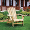 Rustic Natural Finish Wooden Adirondack Chair for Outdoor Seating Comfort