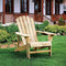 Festival Depot Outdoor Adirondack Chair Patio Wood Chair Rustic Style Log Furniture for Deck Lawn Garden