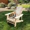 Rustic Natural Finish Wooden Adirondack Chair for Outdoor Seating Comfort