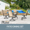 Festival Depot 5 Pieces Patio Dining Conversation Set, 4 Swivel Bistro Armrest Chair & 1 Round Metal Table with 2.04" Umbrella Hole for Deck Poolside Porch Backyard