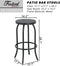 Sports Festival 17.7- Inch Backless Bar Stool Chair with Round Seat, Metal Frame and Foot Pedals for Patio and Outdoor Bar Seating, Black