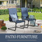 Festival Depot Outdoor Dining Chairs Set of Patio Armchairs with Textilene Fabric and High Back All Weather Metal Furniture for Backyard Deck Garden