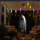 4 Set Halloween Decorative Light-20 Inch 40 LED Orange Willow Tree-Halloween LED Hello Wreath-20 LED Skeletons Lights-20 LED 10 Ft Eyeball Lights