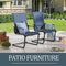 Festival Depot Outdoor Dining Chairs Set of Patio Armchairs with Textilene Fabric and High Back All Weather Metal Furniture for Backyard Deck Garden