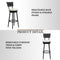 Sports Festival 17.7- Inch Backless Bar Stool Chair with Round Seat, Metal Frame and Foot Pedals for Patio and Outdoor Bar Seating, Black