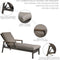 Dual Set Dark Grey Rattan Wicker Adjustable Chaise Lounge with Thick Removable Cushions