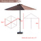 Festival Depot 9Ft Round Patio Umbrella Outdoor Market Table Umbrella with Hand Crank Open System Without Base or Stand for Deck Porch Pool Balcony