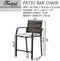 Breezy Elegance Wicker Bar Stools Patio Rattan Armrests Bar Chairs Set with Beige Cushions Footrests and Metal Frame