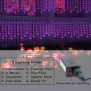 4 Set Halloween Decorative Light-70 LED Purple Spider Lights-150 LED 15 Ft Purple Icicle Lights-Halloween LED Hello Wreath-20 LED Artificial Tropical Palm Leaves