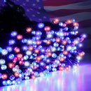 4 Set of Christmas Decorations Lights-200 LED Outdoor String Lights-20 Ft 40 LED Snowflake String Lights-200 LED Solar Fairy/Starry String Lights-260 LED Curtain Lights