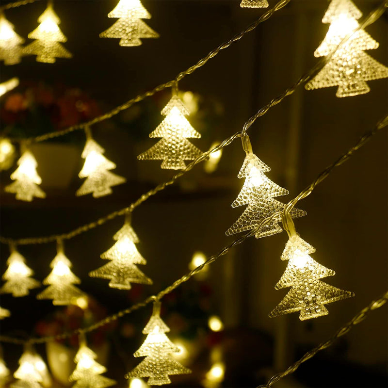4 Set of Christmas Decorations Lights-70 LED Christmas Tree Lights-USA Flag Stand Light-Artificial Rattan Star Wreaths Light-100 LED Outdoor Rope String Lights
