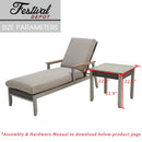 Festival Depot Patio Side Table Square Bistro Table in Metal Frame with Rattan Wicker Outdoor Furniture for Porch Deck Grey (22.5"x22.5"x21.9"H)