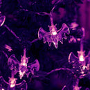 4 Set Halloween String Light-30 LED 10Ft Purple Bat-20 LED 10Ft Pumpkin Lights-20 LED Skeletons Lights-20 LED 10 Ft Eyeball Lights