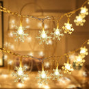 8 Set of 20 Ft 40 LED Waterproof Snowflake String Lights w/ Warm White Battery Operated