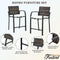 Breezy Elegance Wicker Bar Stools Patio Rattan Armrests Bar Chairs Set with Beige Cushions Footrests and Metal Frame