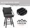 Festival Depot 2 Pcs Outdoor Swivel Bar Height Stools Patio Dining Armchair with Wicker Back Metal Frame Removable Cushion for Bistro Bar Indoor Home Counter Garden Pool (Grey)