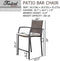 Breezy Elegance Wicker Bar Stools Patio Rattan Armrests Bar Chairs Set with Beige Cushions Footrests and Metal Frame