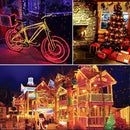 4 Set of Christmas Decorations Lights-70 LED Christmas Tree Lights-USA Flag Stand Light-Artificial Rattan Star Wreaths Light-100 LED Outdoor Rope String Lights