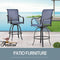 Festival Depot 2 Pcs Bar Bistro Patio Dining Chairs Textilene High Stools 360° Swivel Chairs with Curved Armrest and Metal Frame Outdoor Furniture for Garden Pool All-Weather (Blue)