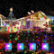 4 Set of Christmas Decorations Lights-80 Ft 240 Blue LED String Lights-240 LED Multicolor String Lights-100 LED Outdoor Rope String Lights-14 LED Santa Claus Stake Lights