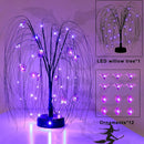 4 Set Halloween Decorative Light-20 LED Skeletons Lights-20 LED 10 Ft Eyeball Lights-70 LED 23Ft Purple Bat-20 Inch 40 LED Purple Willow Tree