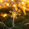 8 Set of 20 Ft 40 LED Waterproof Snowflake String Lights w/ Warm White Battery Operated