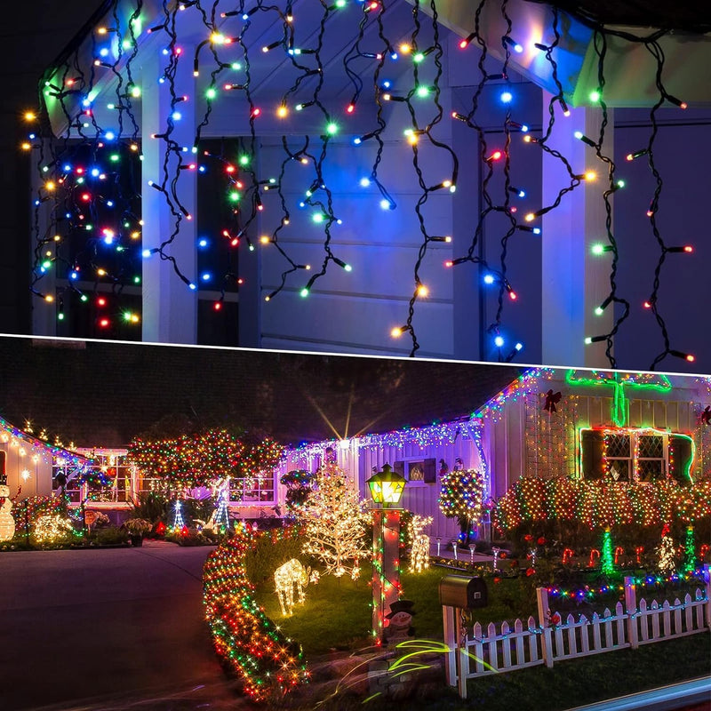 4 Set of Christmas Decorations Lights-260 LED Curtain Lights-200 LED Outdoor String Lights-300 LED Christmas Tree String Lights-300 LED Net Lights