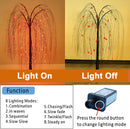 4 Set Halloween Decorative Light-144 LED 4 Ft Light Up Willow Tree-20 LED Skeletons Lights-20 LED 10 Ft Eyeball Lights-20 LED Artificial Tropical Palm Leaves