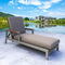 1 Pcs Patio Chaise Lounge Wicker Woven Metal Reclining Chair with Adjustable Back and Thick Cushions Outdoor Furniture for Garden Poolside Backyard, Dark Grey